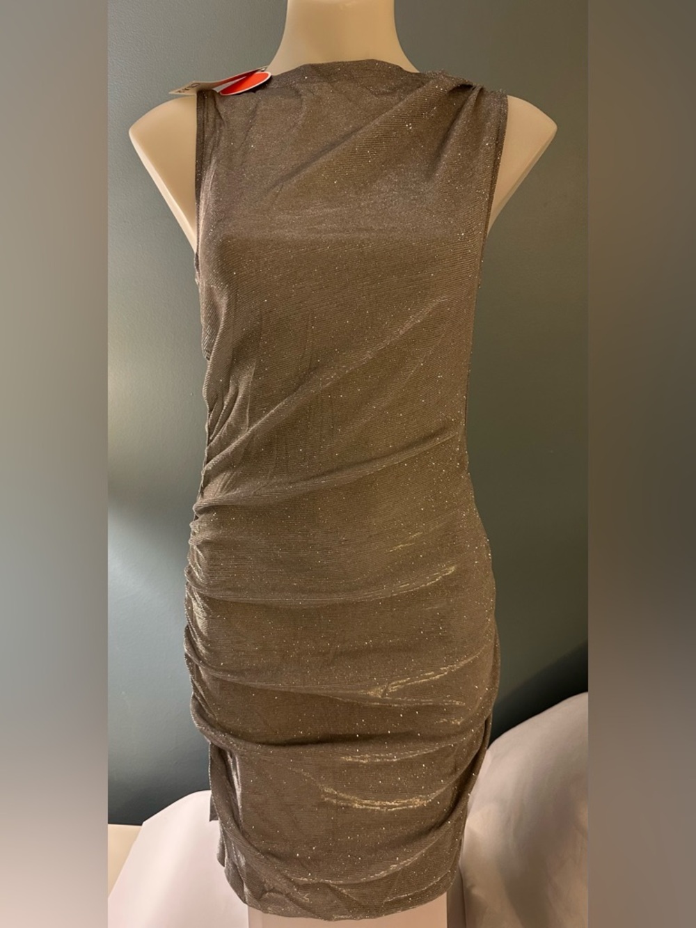 Cider Sparkle Ruched Dress NWT
